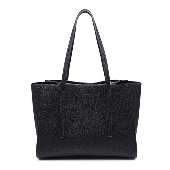 Gabby Multi Compartment Tote Black Vegan Leather - Picture 2 of 8